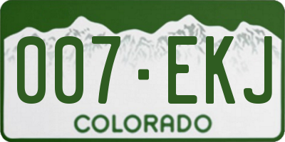 CO license plate 007EKJ