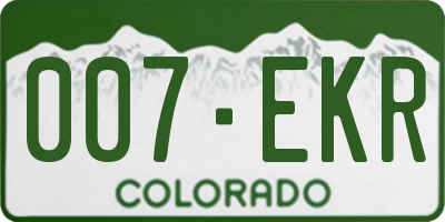 CO license plate 007EKR