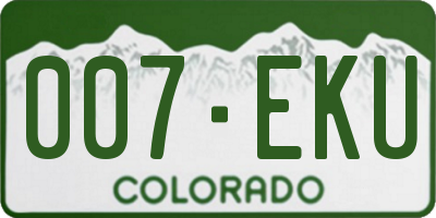 CO license plate 007EKU