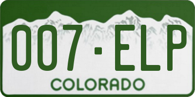 CO license plate 007ELP