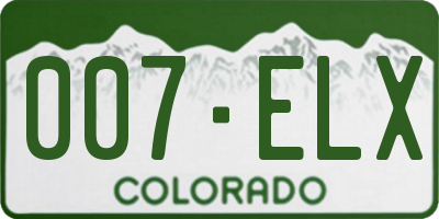 CO license plate 007ELX