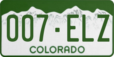CO license plate 007ELZ