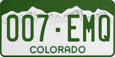 CO license plate 007EMQ