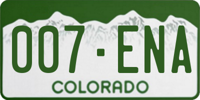 CO license plate 007ENA