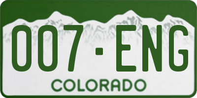 CO license plate 007ENG