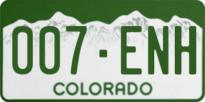 CO license plate 007ENH