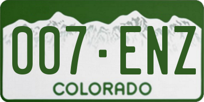 CO license plate 007ENZ