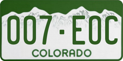 CO license plate 007EOC