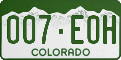 CO license plate 007EOH