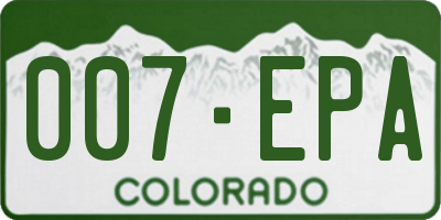 CO license plate 007EPA