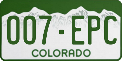 CO license plate 007EPC