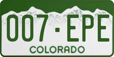 CO license plate 007EPE