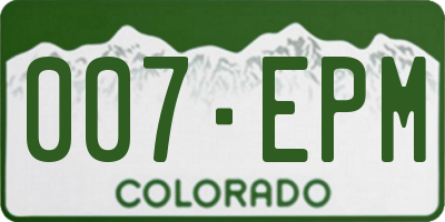 CO license plate 007EPM