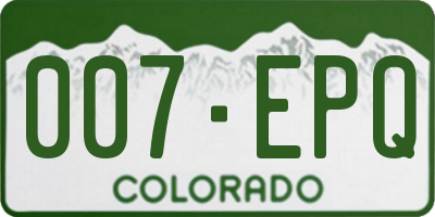 CO license plate 007EPQ