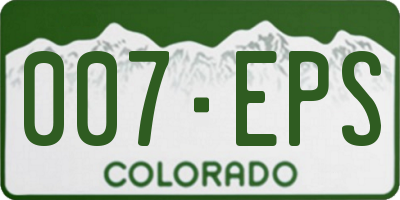 CO license plate 007EPS