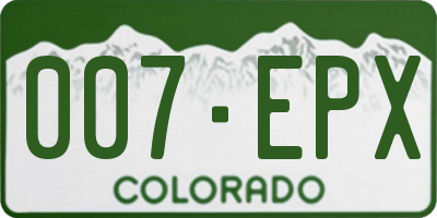 CO license plate 007EPX