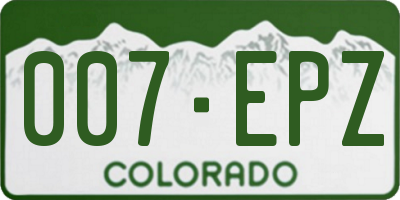 CO license plate 007EPZ