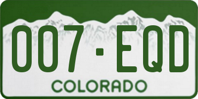 CO license plate 007EQD