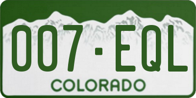CO license plate 007EQL