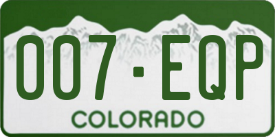 CO license plate 007EQP