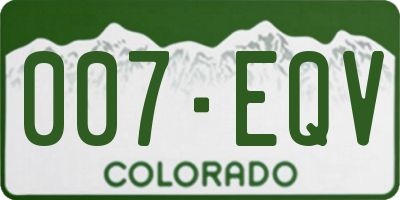 CO license plate 007EQV