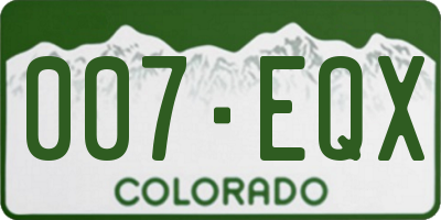 CO license plate 007EQX