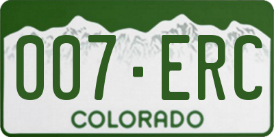 CO license plate 007ERC