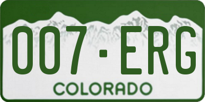 CO license plate 007ERG