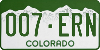 CO license plate 007ERN