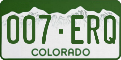 CO license plate 007ERQ