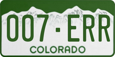 CO license plate 007ERR