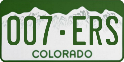 CO license plate 007ERS