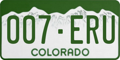 CO license plate 007ERU