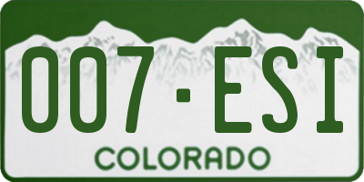 CO license plate 007ESI