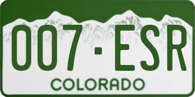 CO license plate 007ESR