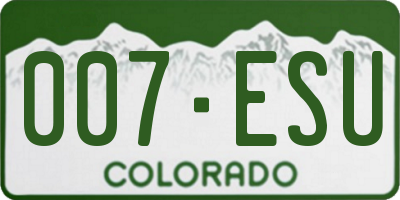 CO license plate 007ESU