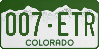 CO license plate 007ETR