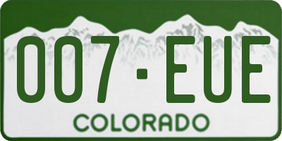 CO license plate 007EUE