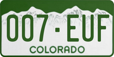 CO license plate 007EUF