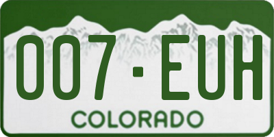 CO license plate 007EUH