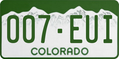 CO license plate 007EUI