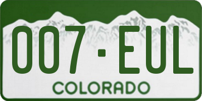 CO license plate 007EUL