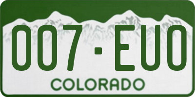 CO license plate 007EUO