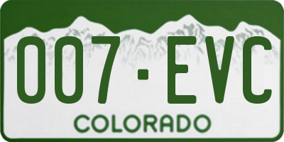 CO license plate 007EVC