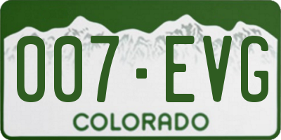 CO license plate 007EVG
