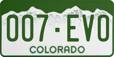CO license plate 007EVO