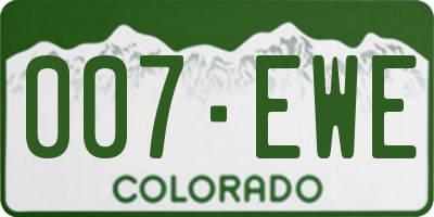 CO license plate 007EWE