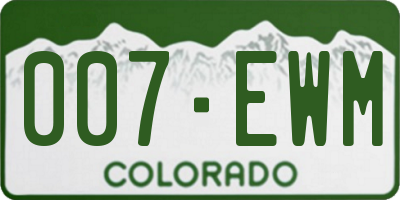 CO license plate 007EWM
