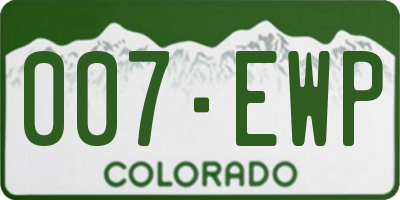 CO license plate 007EWP