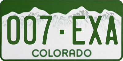 CO license plate 007EXA